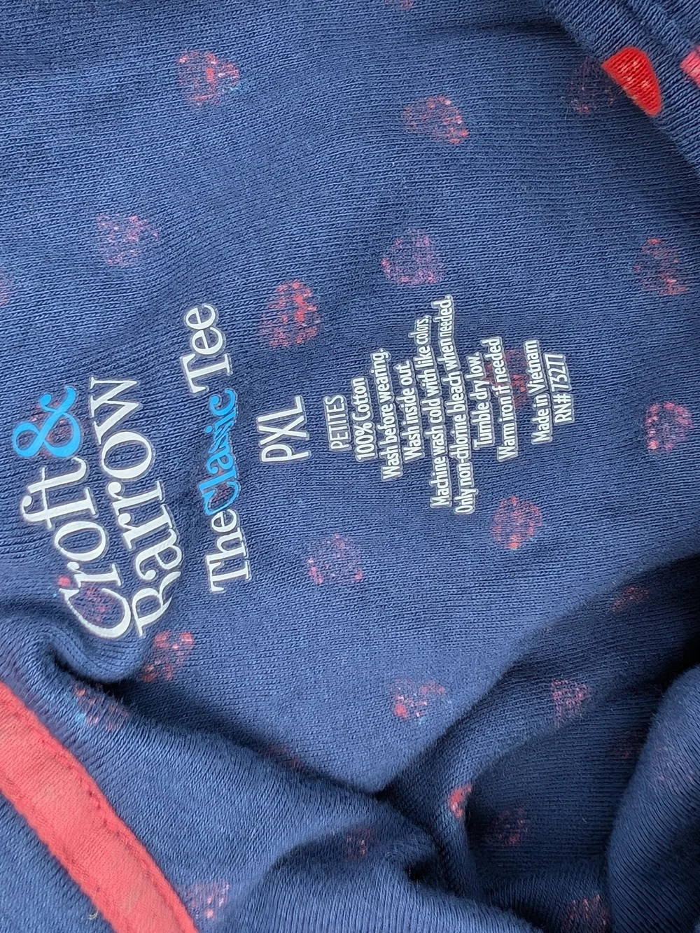 croft & barrow Navy Short Sleeve Tee with Strawberry Print